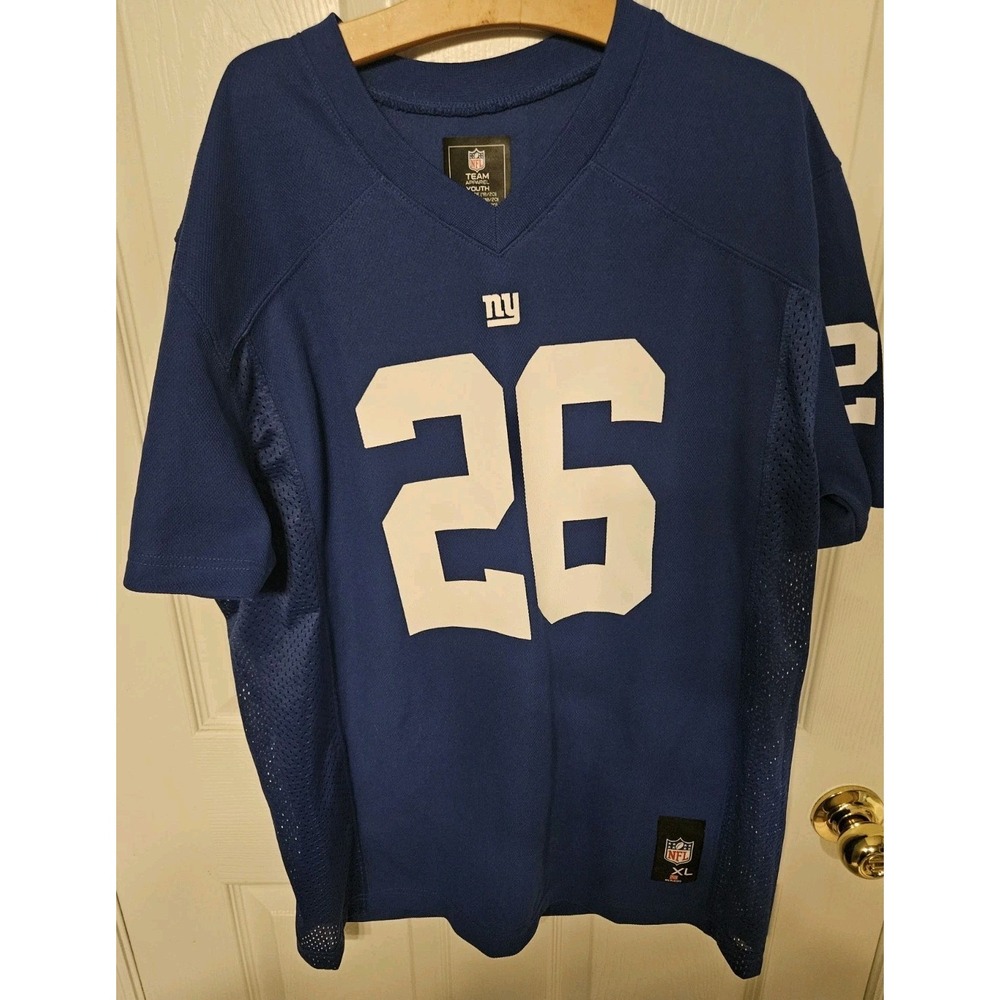 NFL Team Apparel New York Giants Saquon Barkley Youth XL Jersey Blue